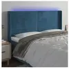 vidaXL Tête de lit à LED Bleu foncé 203x16x118/128 cm Velours