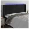 vidaXL Tête de lit à LED Noir 203x16x118/128 cm Velours