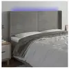 vidaXL Tête de lit à LED Gris clair 183x16x118/128 cm Velours