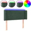 vidaXL Tête de lit à LED Vert foncé 183x16x118/128 cm Velours