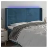 vidaXL Tête de lit à LED Bleu foncé 183x16x118/128 cm Velours