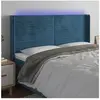 vidaXL Tête de lit à LED Bleu foncé 163x16x118/128 cm Velours