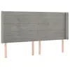 vidaXL Tête de lit à LED Gris clair 163x16x118/128 cm Velours