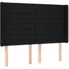 vidaXL Tête de lit à LED Noir 147x16x118/128 cm Tissu