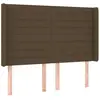 vidaXL Tête de lit à LED Marron foncé 147x16x118/128 cm Tissu