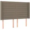 vidaXL Tête de lit à LED Taupe 147x16x118/128 cm Tissu
