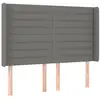 vidaXL Tête de lit à LED Gris foncé 147x16x118/128 cm Tissu