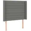 vidaXL Tête de lit à LED Gris foncé 103x16x118/128 cm Tissu