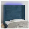 vidaXL Tête de lit à LED Bleu foncé 93x16x118/128 cm Velours