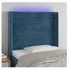 vidaXL Tête de lit à LED Bleu foncé 103x16x118/128 cm Velours