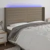 vidaXL Tête de lit à LED Taupe 163x16x118/128 cm Tissu