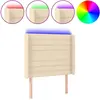 vidaXL Tête de lit à LED Crème 163x16x118/128 cm Tissu