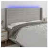 vidaXL Tête de lit à LED Gris clair 183x16x118/128 cm Tissu