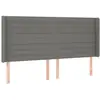 vidaXL Tête de lit à LED Gris foncé 183x16x118/128 cm Tissu