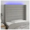 vidaXL Tête de lit à LED Gris clair 93x16x118/128 cm Tissu