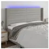 vidaXL Tête de lit à LED Gris clair 203x16x118/128 cm Tissu