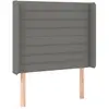 vidaXL Tête de lit à LED Gris foncé 83x16x118/128 cm Tissu
