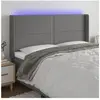 vidaXL Tête de lit à LED Gris foncé 203x16x118/128 cm Tissu