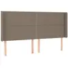 vidaXL Tête de lit à LED Taupe 203x16x118/128 cm Tissu