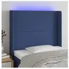 vidaXL Tête de lit à LED Bleu 93x16x118/128 cm Tissu
