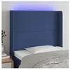 vidaXL Tête de lit à LED Bleu 103x16x118/128 cm Tissu