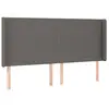 vidaXL Tête de lit à LED Gris 163x16x118/128 cm Similicuir