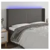 vidaXL Tête de lit à LED Gris 183x16x118/128 cm Similicuir