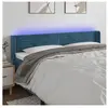 vidaXL Tête de lit à LED Bleu foncé 203x16x78/88 cm Velours