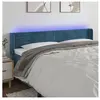 vidaXL Tête de lit à LED Bleu foncé 183x16x78/88 cm Velours