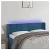 vidaXL Tête de lit à LED Bleu foncé 147x16x78/88 cm Velours