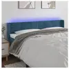 vidaXL Tête de lit à LED Bleu foncé 163x16x78/88 cm Velours