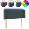 vidaXL Tête de lit à LED Vert foncé 83x16x78/88 cm Velours