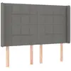 vidaXL Tête de lit à LED Gris foncé 147x16x118/128 cm Tissu