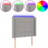 vidaXL Tête de lit à LED Gris clair 163x16x118/128 cm Tissu