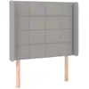 vidaXL Tête de lit à LED Gris clair 103x16x118/128 cm Tissu
