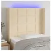 vidaXL Tête de lit à LED Crème 103x16x118/128 cm Tissu