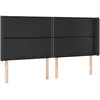 vidaXL Tête de lit à LED Noir 203x16x118/128 cm Similicuir