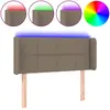 vidaXL Tête de lit à LED Taupe 93x16x118/128 cm Tissu