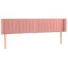 vidaXL Tête de lit à LED Rose 183x16x78/88 cm Velours