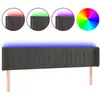 vidaXL Tête de lit à LED Gris foncé 203x16x78/88 cm Velours