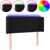 vidaXL Tête de lit à LED Noir 203x16x78/88 cm Velours