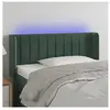 vidaXL Tête de lit à LED Vert foncé 103x16x78/88 cm Velours