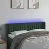 vidaXL Tête de lit à LED Vert foncé 147x16x78/88 cm Velours