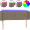 vidaXL Tête de lit à LED Taupe 147x16x78/88 cm Tissu