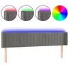 vidaXL Tête de lit à LED Gris foncé 163x16x78/88 cm Velours