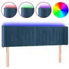 vidaXL Tête de lit à LED Bleu foncé 147x16x78/88 cm Velours