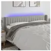 vidaXL Tête de lit à LED Gris clair 203x16x78/88 cm Tissu