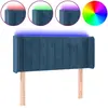 vidaXL Tête de lit à LED Bleu foncé 83x16x78/88 cm Velours