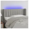 vidaXL Tête de lit à LED Gris clair 93x16x78/88 cm Tissu