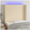 vidaXL Tête de lit à LED Crème 83x16x118/128 cm Tissu